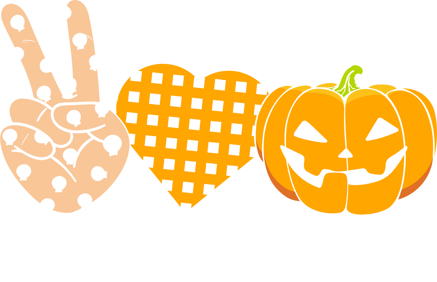 Peace Love Halloween DTF Transfer | Cute Pumpkin Fall Shirt Print | Spooky Season Design | Halloween Jack Oβ Lantern DTF Print