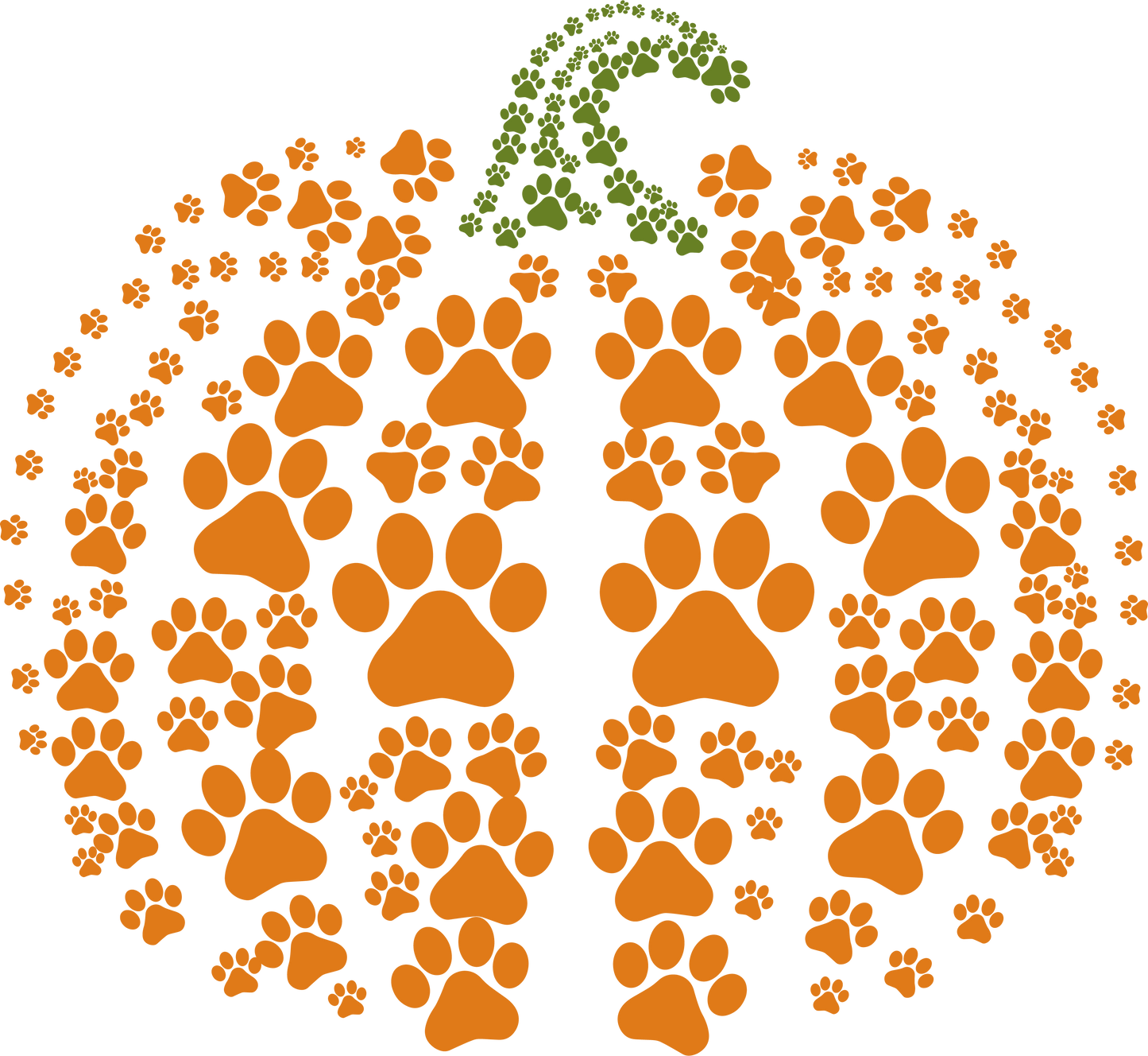 Paw Print Pumpkin DTF Transfer | Dog Cat Lover Halloween Shirt Print | Pet-Themed Fall Design | Animal Lover Autumn DTF Transfer