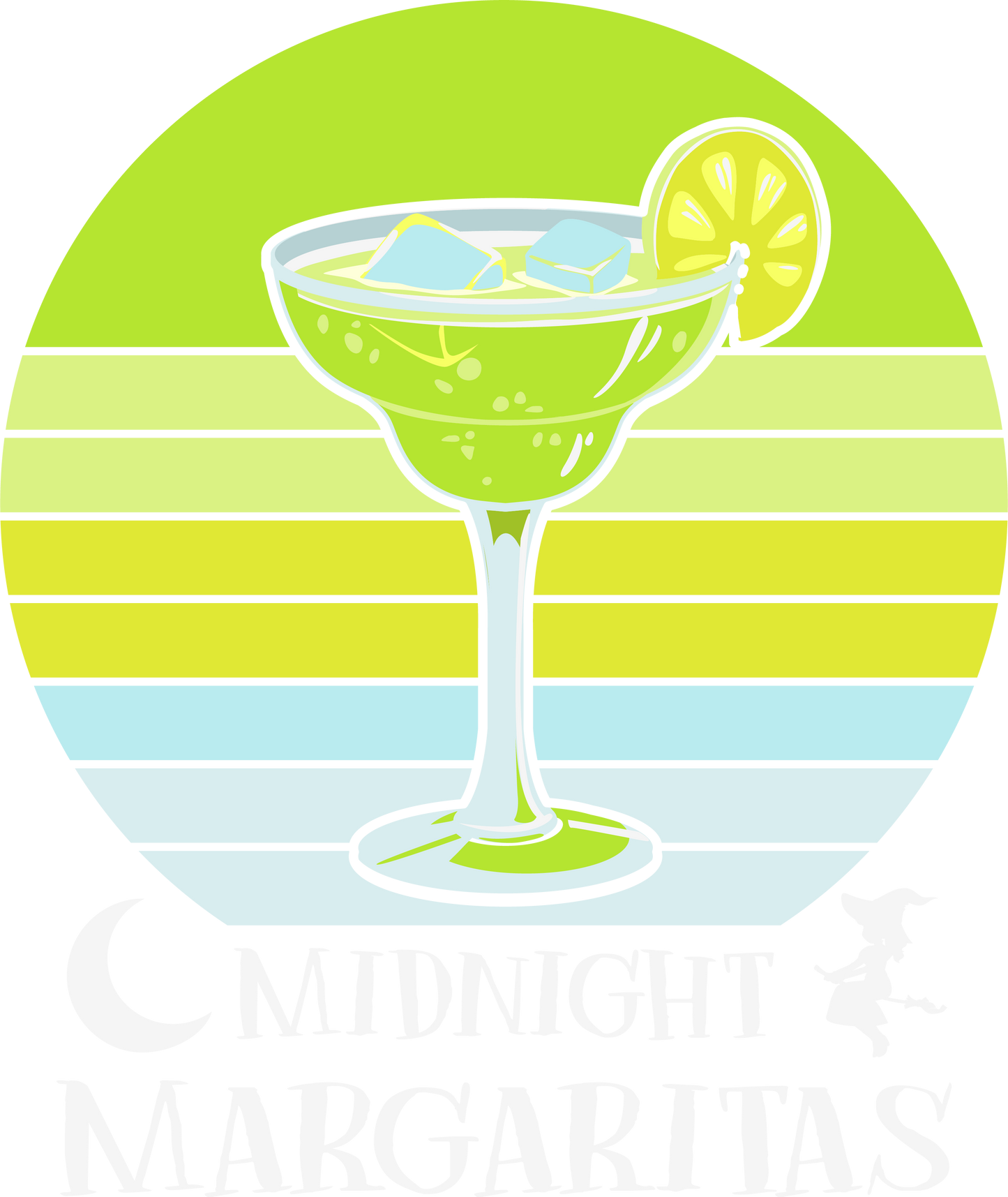 Midnight Margaritas DTF Transfer | Halloween Witchy Cocktail Shirt Print | Spooky Drinking Party Design | Retro Bar Night Apparel