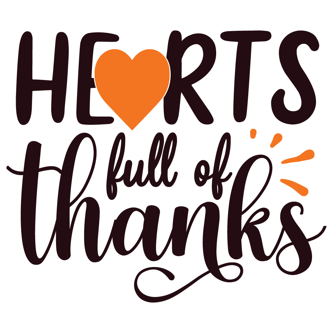 Hearts Full of Thanks DTF Transfer | Thanksgiving Shirt Print | Fall Pumpkin Family Outfit Design | Autumn Boutique Apparel