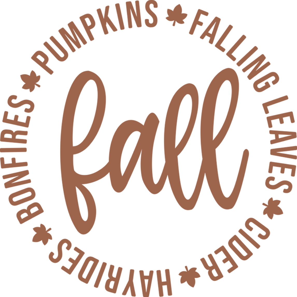 Fall Circle DTF Transfer | Pumpkins Falling Leaves Harvest Bonfires Graphic | Autumn Thanksgiving Sweatshirt Shirt Design