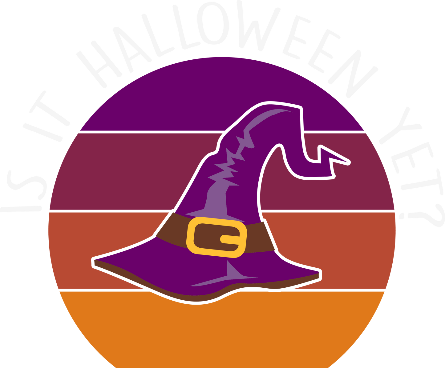Is It Halloween Yet DTF Transfer | Retro Witch Hat Shirt Print | Spooky Season Fall Design | Cute Vintage Halloween DTF Print