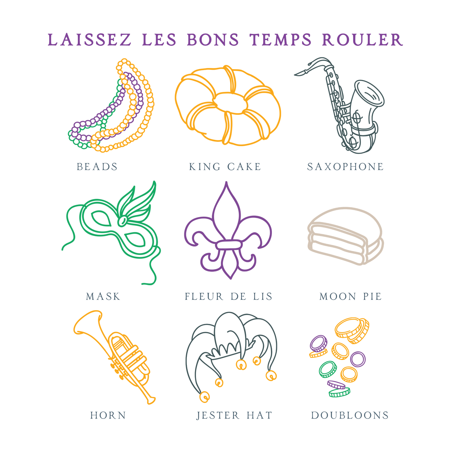 Laissez Les Bon Temps Rouler Mardi Gras DTF